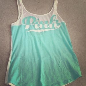 PINK teal and white tank